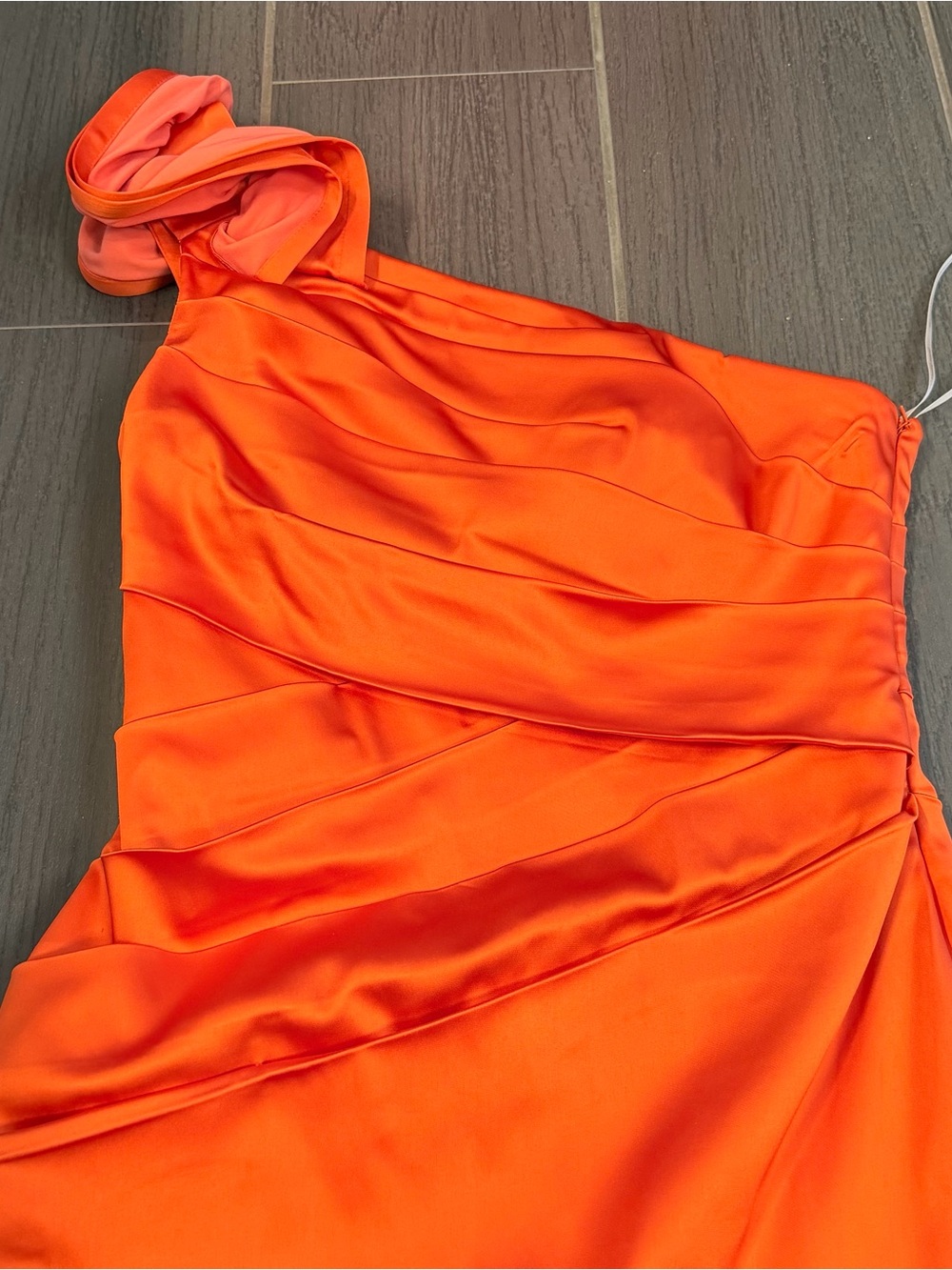 One-Shoulder Orange Cocktail Dress - Picture 5 of 12